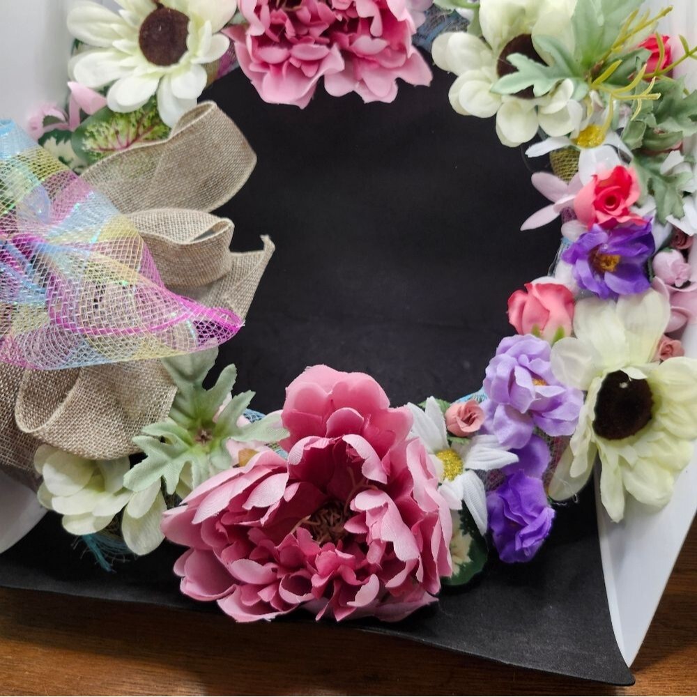 Hand Crafted Floral Wreath Artificial Summer Door Wall Decoration Peony Daisy